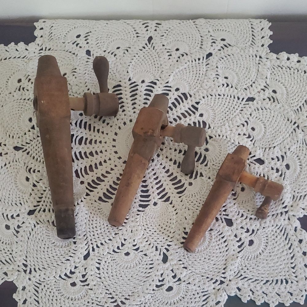 Vintage Lot of 3 Wooden Beer Wine Whiskey Keg Barrell Tap Spigot Spouts